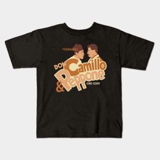 Don Camillo and Peppone Illustration - Fernandel Kids T-Shirt